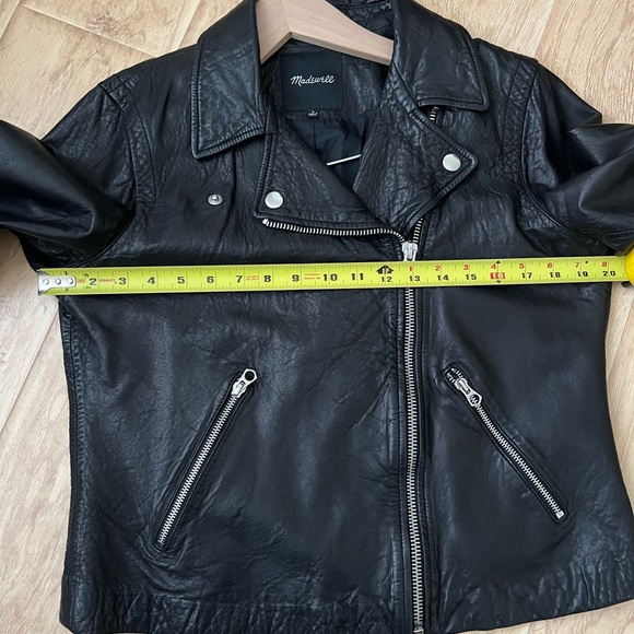 Madewell Black Leather Jacket with Silver Zippers - Picture 16 of 16